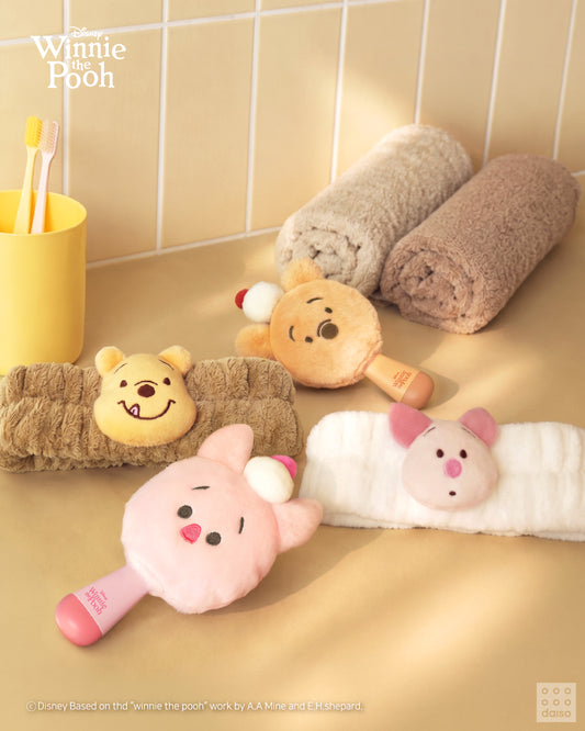 【韓國 DAISO】Pooh | 大頭公仔洗臉髮帶 (Pooh/豬仔)