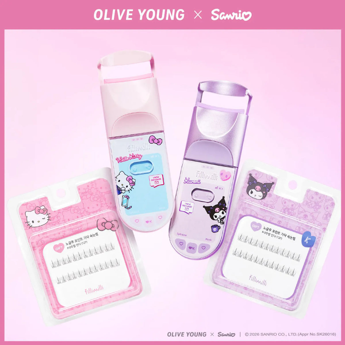 FILLIMILLI × Kuromi / Hello Kitty | 熱能燙睫毛器 (Heated Eyelash Curler)