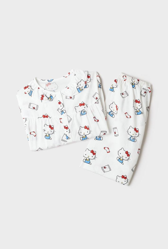 SPAO x HELLO KITTY | 木耳邊長袖睡衣 (KIDS)