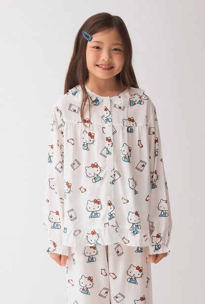 SPAO x HELLO KITTY | 木耳邊長袖睡衣 (KIDS)