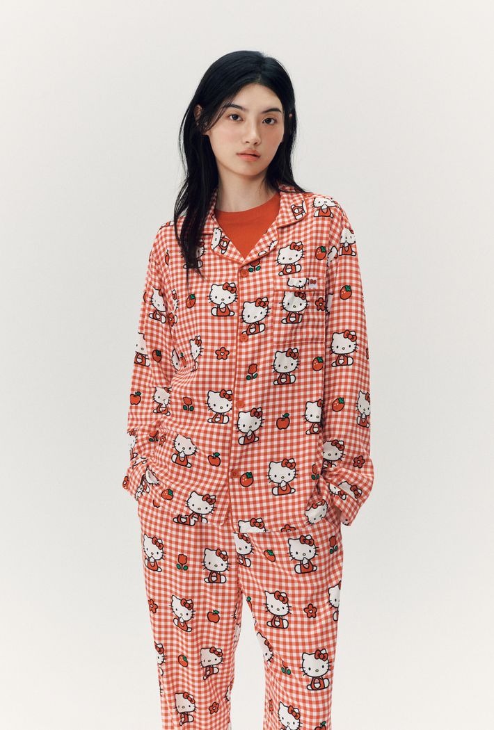 SPAO X HELLO KITTY | 經典長袖睡衣套裝 (紅色)