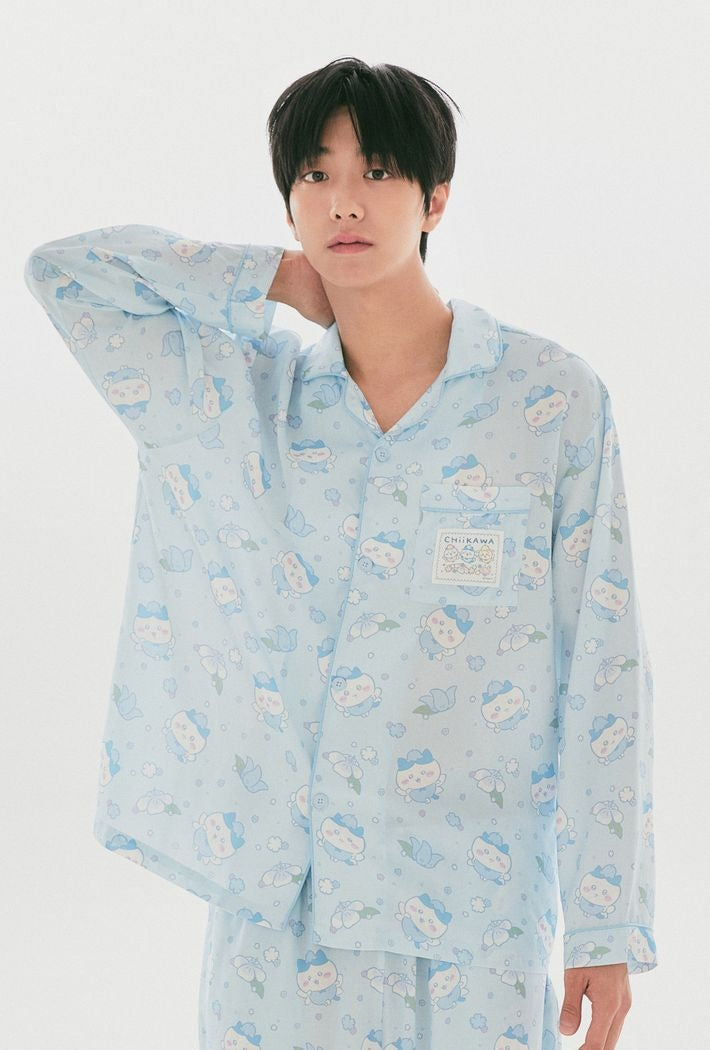 SPAO X Chiikawa | 小八長袖睡衣套裝 (BLUE)