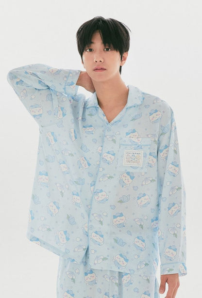 SPAO X Chiikawa | 小八長袖睡衣套裝 (BLUE)