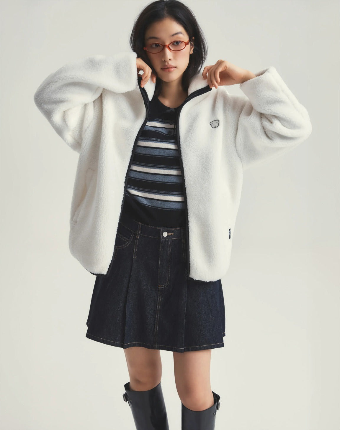 SPAO X GANADI | 2026 秋冬新款毛毛外套 (白)