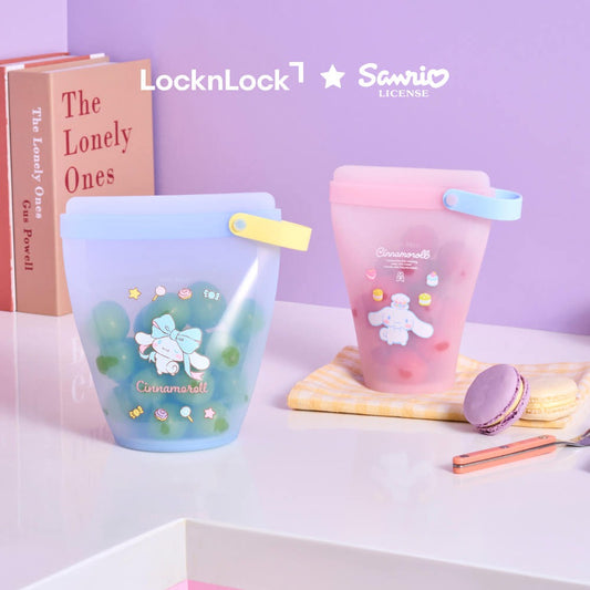 LocknLock | Sanrio Silicone Ziploc Bags 400ml + 700ml (Cinnamoroll 2P Set)