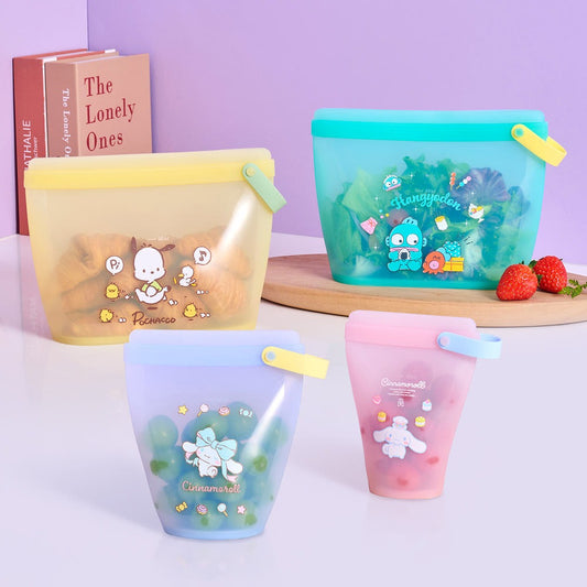 LocknLock | Sanrio Silicone Ziploc Bags 4P Full Set (400ml + 700ml + 1.3Lx2)