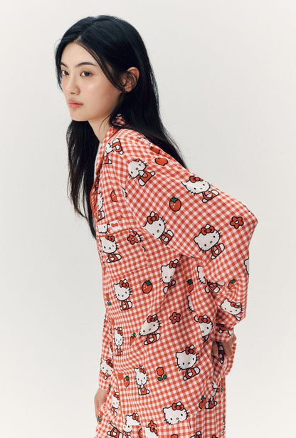 SPAO X HELLO KITTY | 經典長袖睡衣套裝 (紅色)