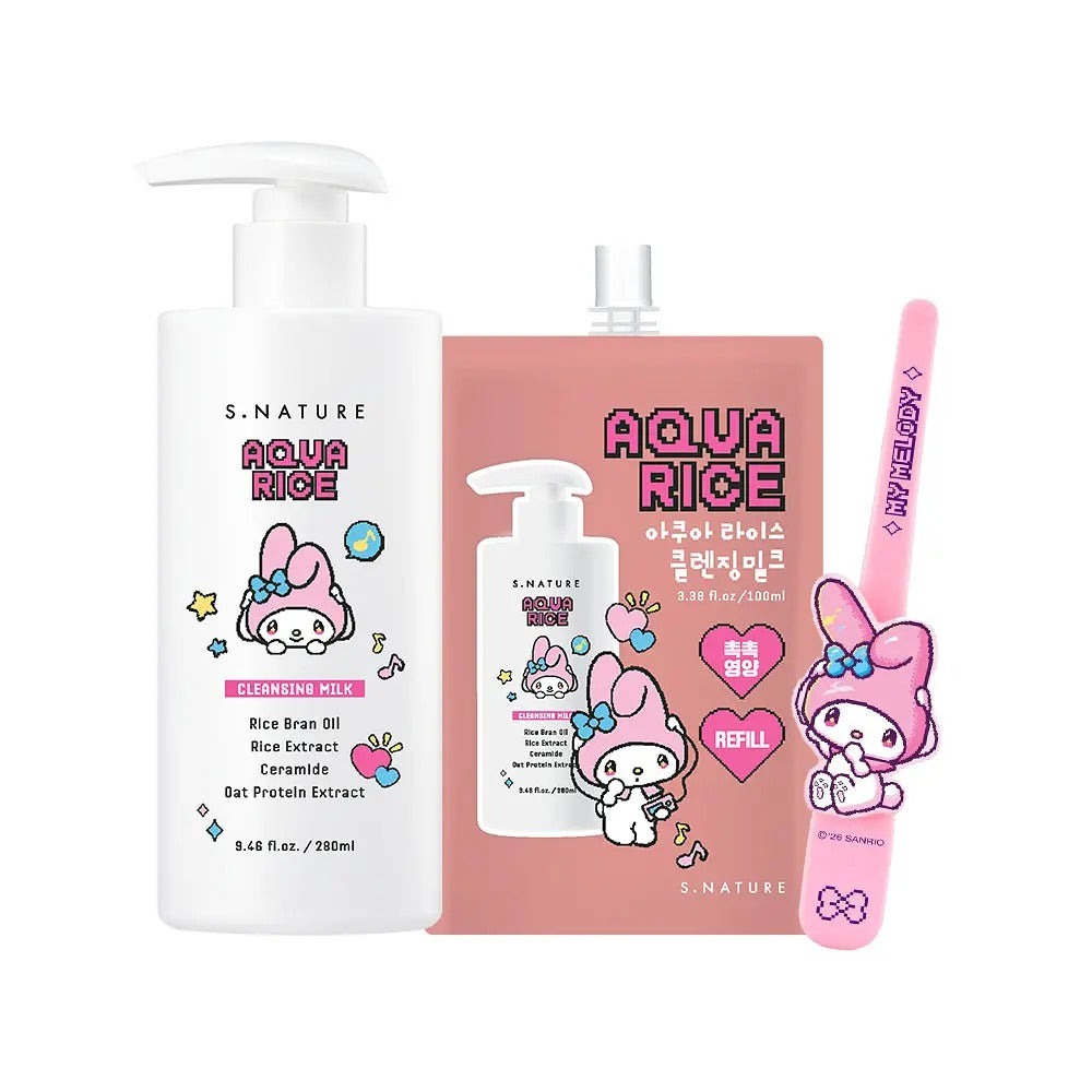 S.NATURE × My Melody | 大米溫和卸妝乳 280ml + 100ml refill